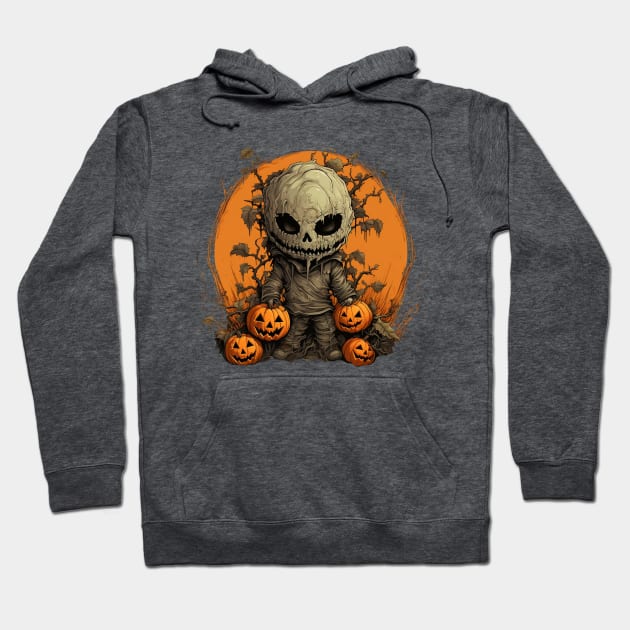 Evil Pumpkin Doll Halloween Hoodie by FrogandFog